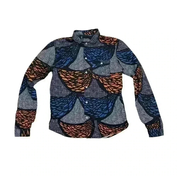 Burberry Prorsum Pattern Long  Sleeve Shirt Size Small - Picture 1 of 8